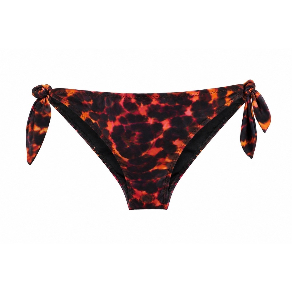 Stella McCartney Leopard Tortoise Shell Side Tie Bikini Bottom Orange Pink M NWT
